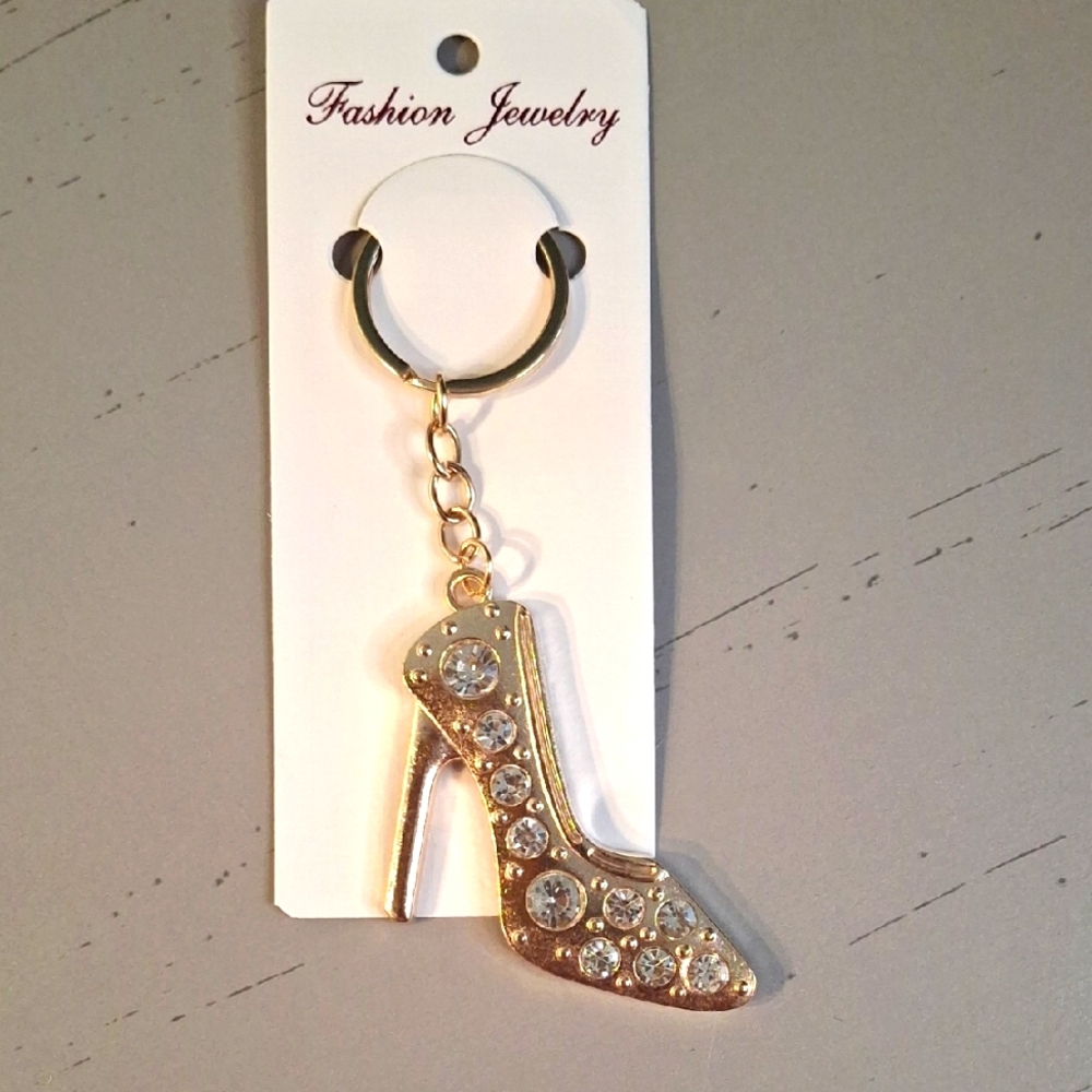 Gold High Heel Purse Charm